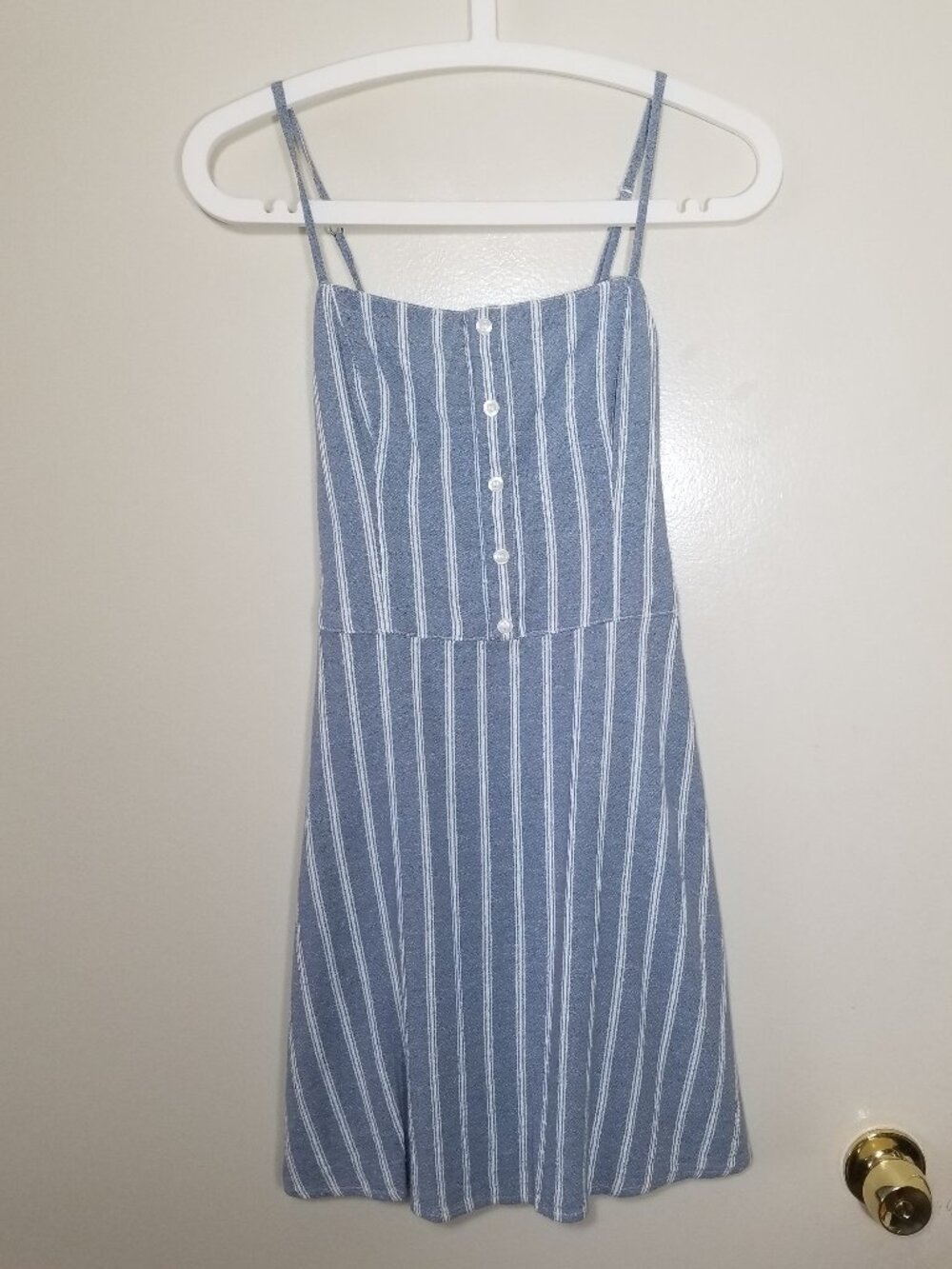 Hollister Striped Fit and Flare Mini Dress Small Spaghetti Strap Size Small